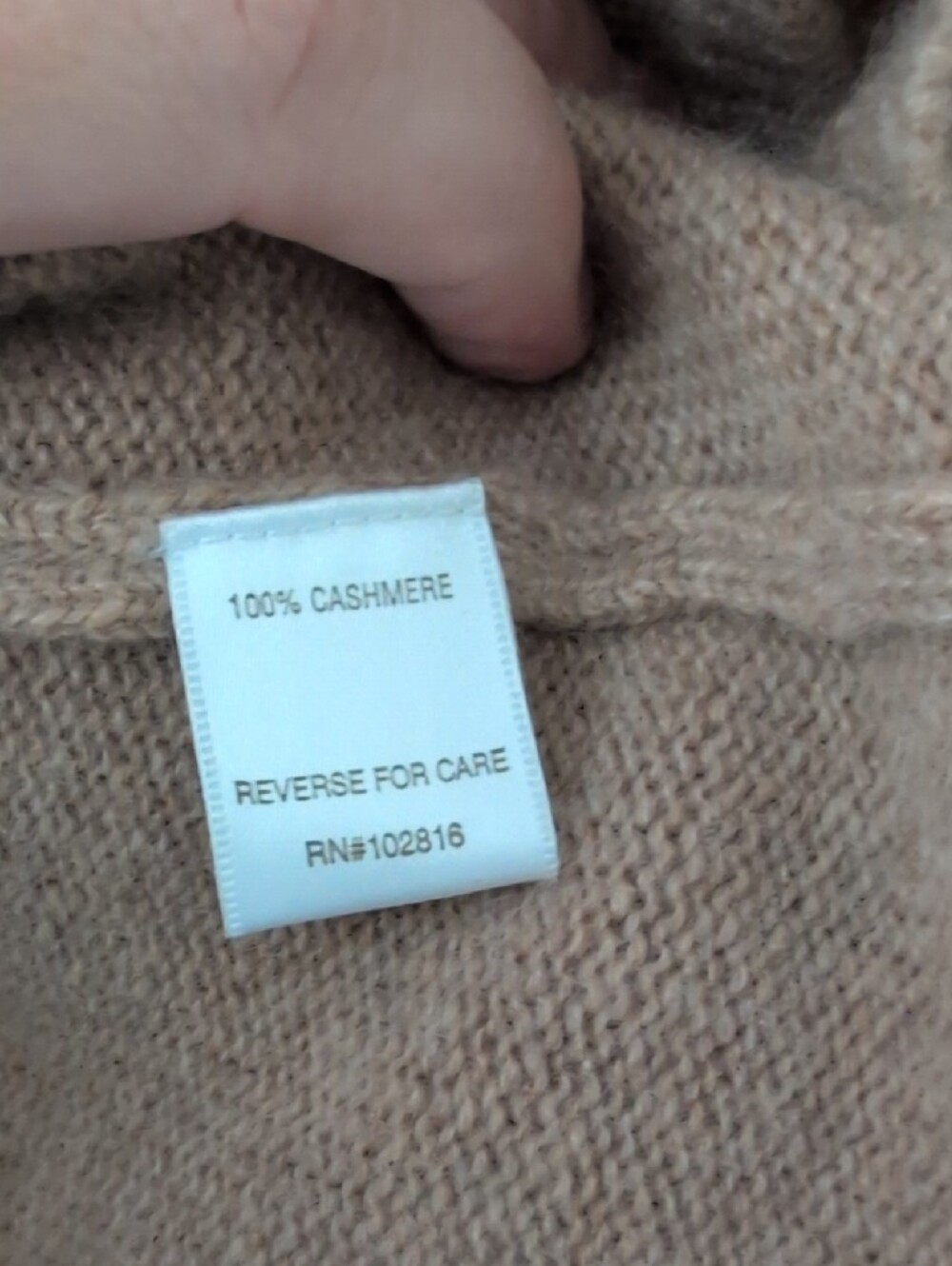 Garnet Hill Cashmere V-Neck Sweater 3/4 Sleeve Baggy Boho in Taupe Sz. Small - Picture 3 of 8